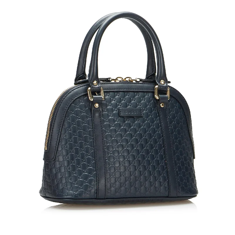 Women Gucci bags with a front - zip pocket for small itemsGucci Mini Microguccissima Dome Handbag (SHG-YHaJus)