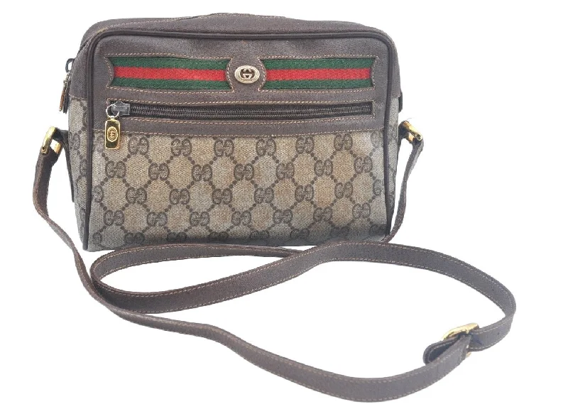 Ladies Gucci Dionysus bags with a star - shaped charmAuthentic GUCCI Web Sherry Line Shoulder Cross Bag GG PVC Leather Brown K9913