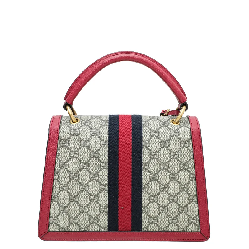 Gucci backpacks for women with a hidden back pocketGucci Tricolor Queen Margaret Top Handle Bag