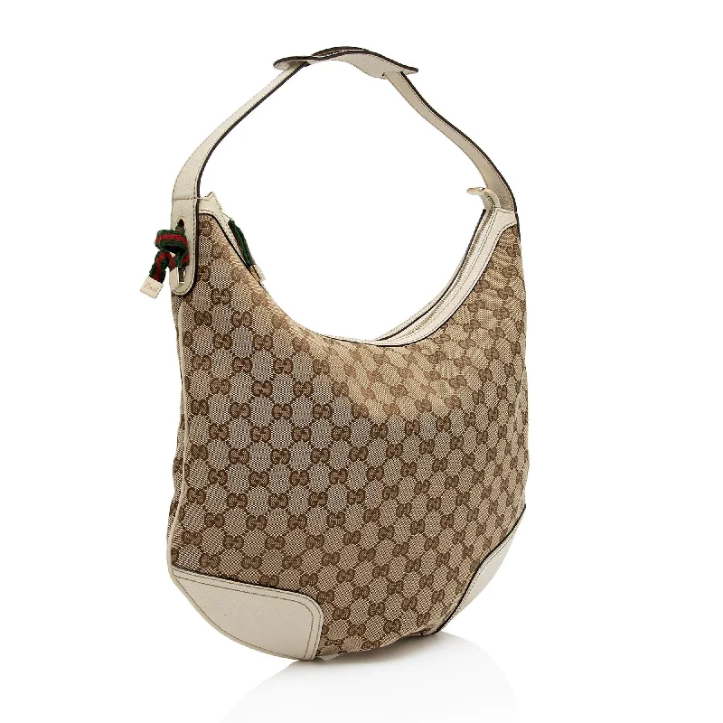 Gucci tote bags for women with a water - resistant coatingGucci GG Canvas Princy Large Hobo (SHF-nIZpdD)