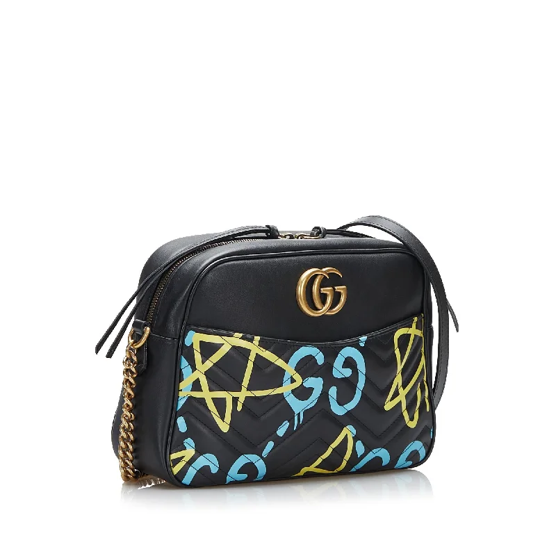 Ladies Gucci Dionysus bags with a chain - link shoulder strapGucci GG Marmont Ghost Crossbody Bag (SHG-1BAj04)