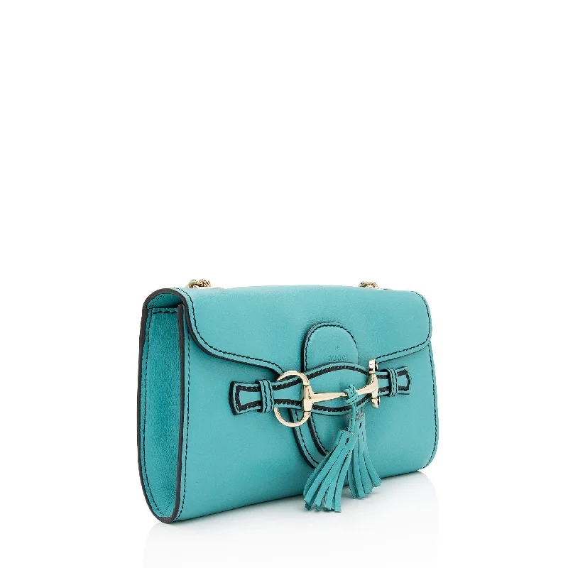 Ladies Gucci shoulder bags with a wide - width strapGucci Leather Emily Small Chain Shoulder Bag (SHF-C1Ky8i)