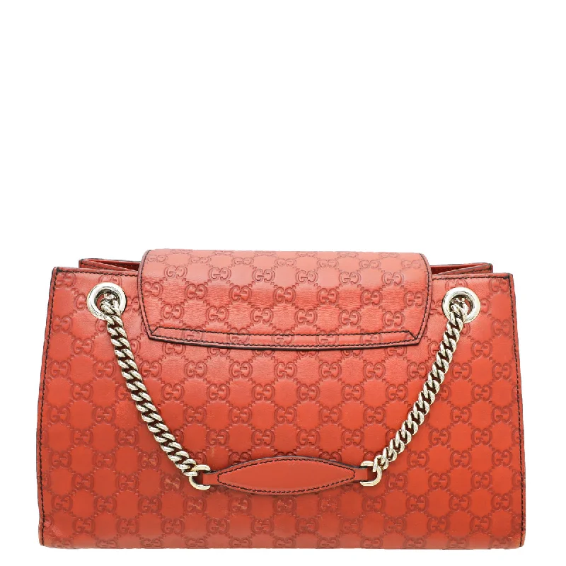 Women Gucci crossbody bags in a bold red colorGucci Rust Orange Guccissima Emily Large Bag