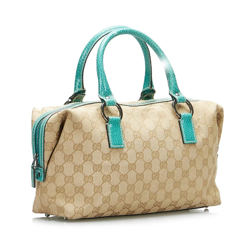 Women Gucci crossbody bags with a woven leather strapGucci GG Canvas Boston Bag (sMTQ2e)