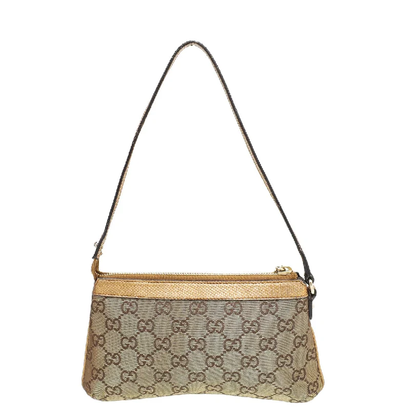 Gucci tote bags for women with a spacious interiorGucci Metallic Bronze GG Bumble Bee Charm Pochette