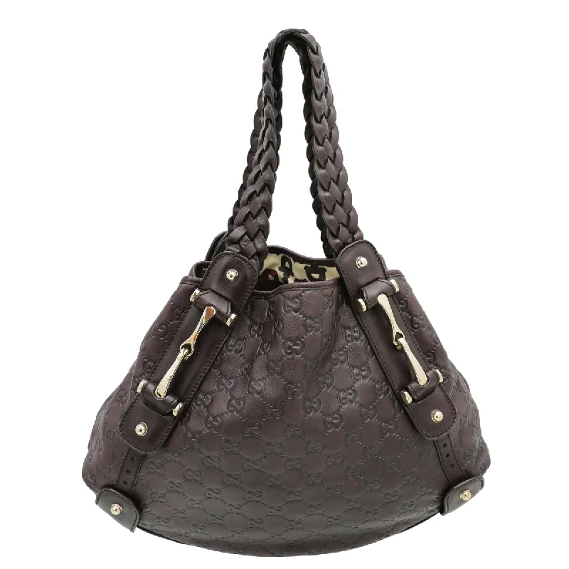 Women Gucci bags with a zippered interior pocketGucci Chocolate GG Guccissima Pelham Medium Bag