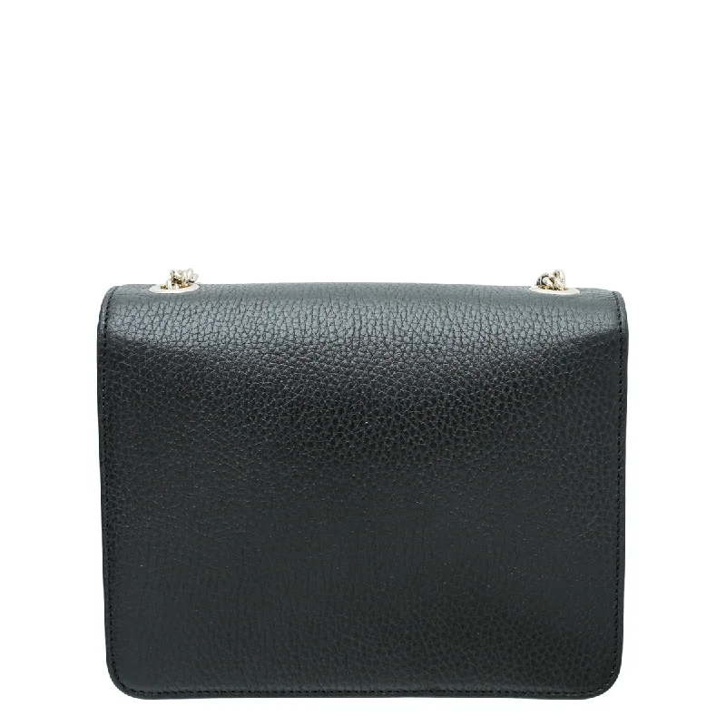 Ladies Gucci handbags with a detachable coin purse insideGucci Black Interlocking G Chain Small Bag