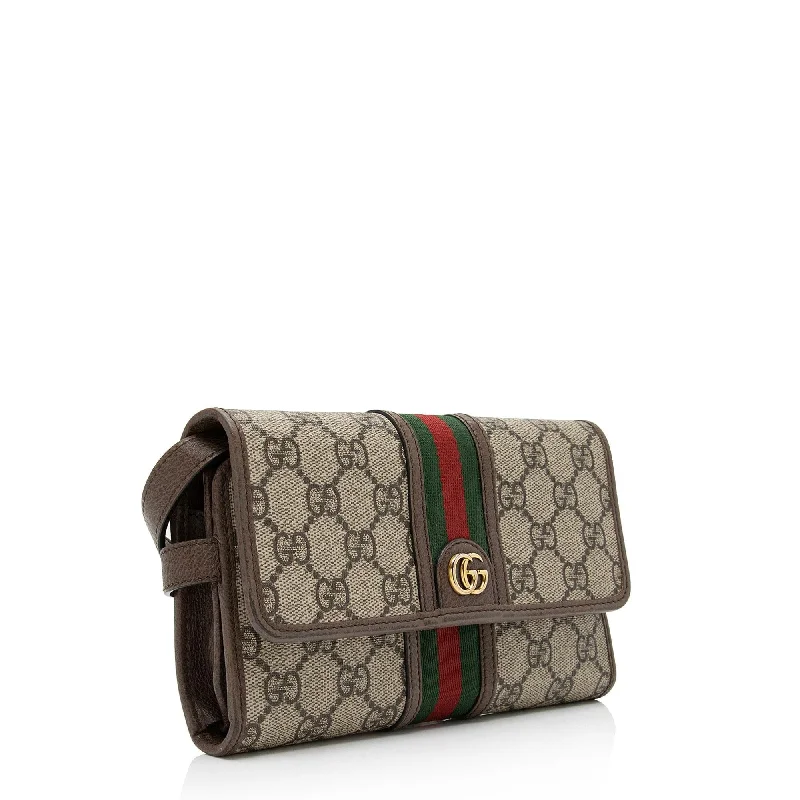 Women Gucci bags with a front - zip pocket for small itemsGucci GG Supreme Ophidia Tri-Fold Wallet Crossbody Bag (SHF-qymUM5)