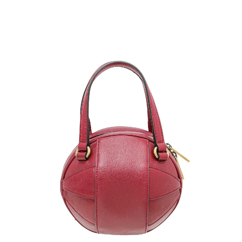 Small - sized Women Gucci shoulder bags for evening outingsGucci Vulcanic Red Tifosa Basketball Water Buffalo Mini Bag