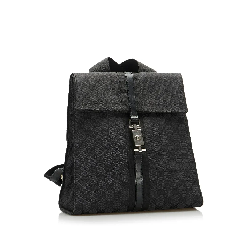 Gucci tote bags for women with a spacious interiorGucci GG Canvas Jackie Backpack (SHG-b8tDCh)