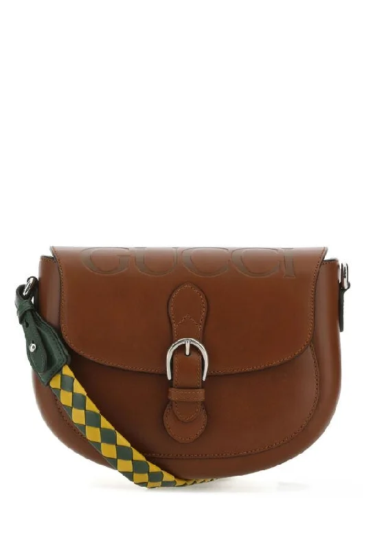 Gucci backpacks for women with a hidden back pocketGucci Woman Brown Leather Shoulder Bag