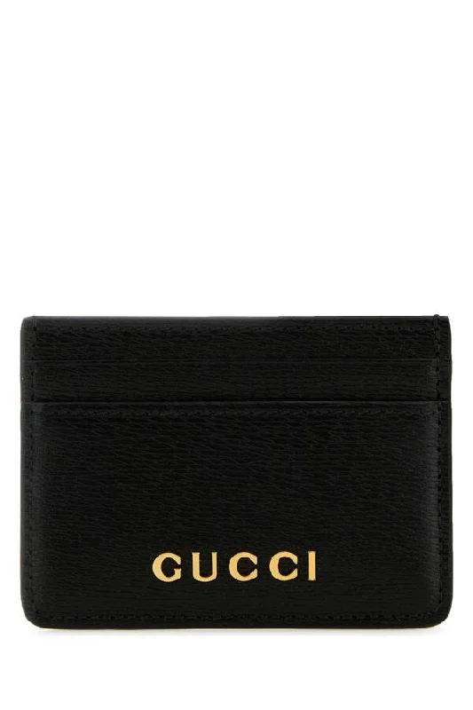 Gucci tote bags for women with a water - resistant coatingGucci Woman Black Leather Card Holder