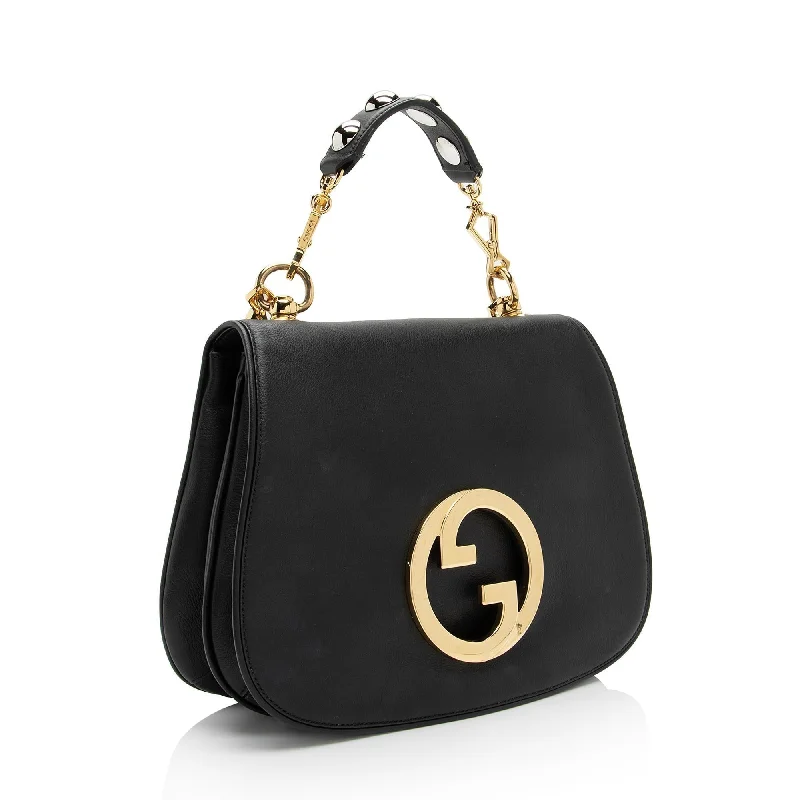 Women Gucci Sylvie bags with a crystal - embellished web stripeGucci Leather Studded Blondie Top Handle Medium Shoulder Bag (SHF-R9Ze9C)