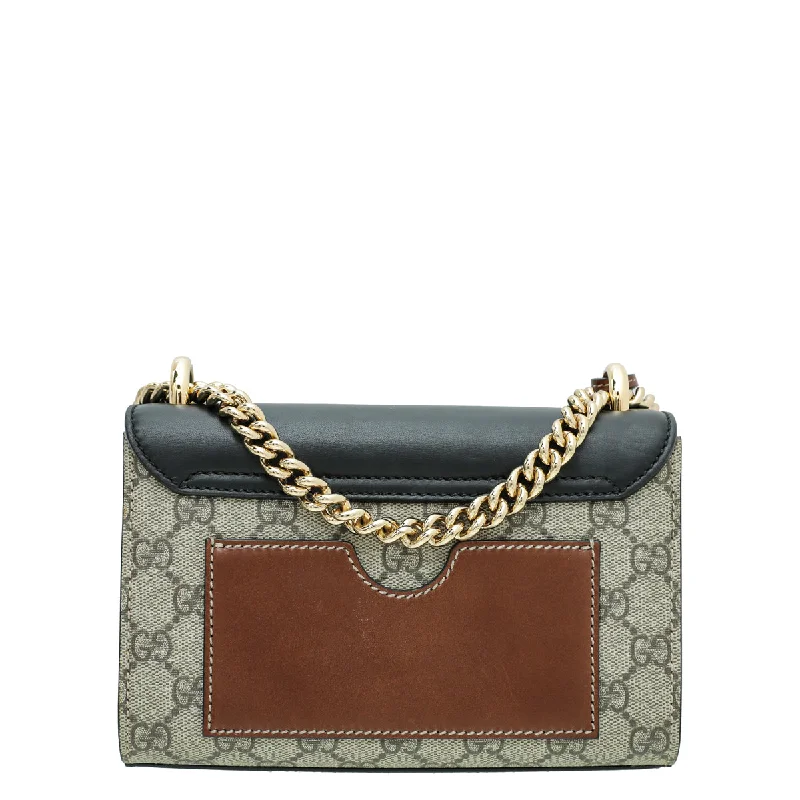 Women Gucci crossbody bags with a printed floral patternGucci Tricolor GG Padlock Small Bag