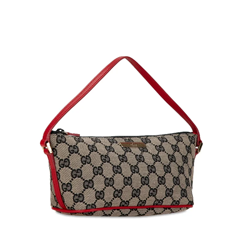 Women Gucci bags with a front - zip pocket for small itemsGucci GG Canvas Boat X58v2X)