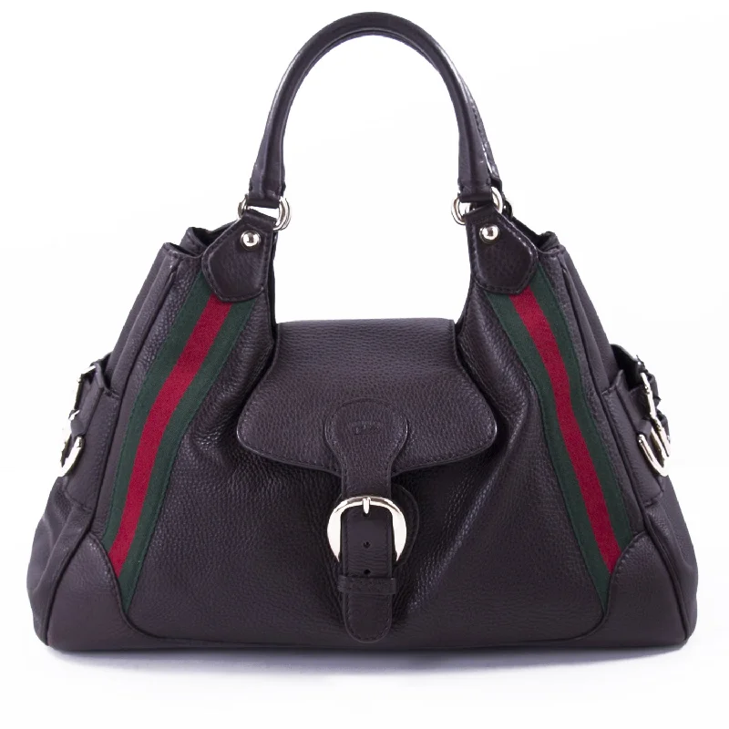 Ladies Gucci handbags with a detachable coin purse insideGucci Web Large Leather Handle Bag