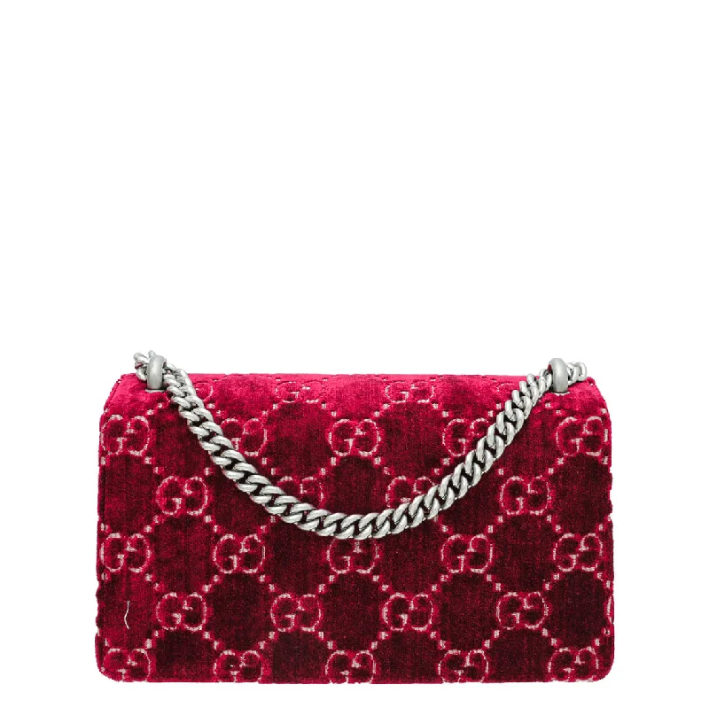 Gucci tote bags for women with a double - handle designGucci Bicolor GG Velvet Dionysus Small Bag