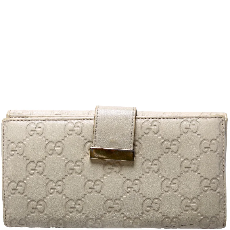 Women Gucci bags with a chain - link trim and a leather bodyGuccissima Continental Flap Wallet