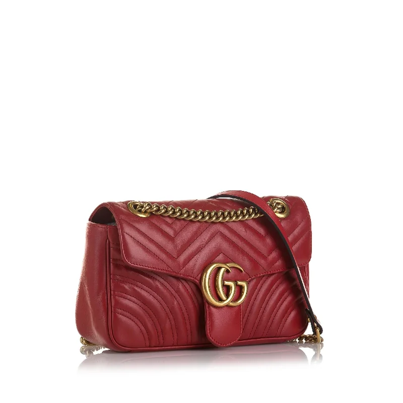 Gucci handbags for women with a beaded trimGucci Small GG Marmont Matelasse Crossbody Bag (SHG-rxx8U8)