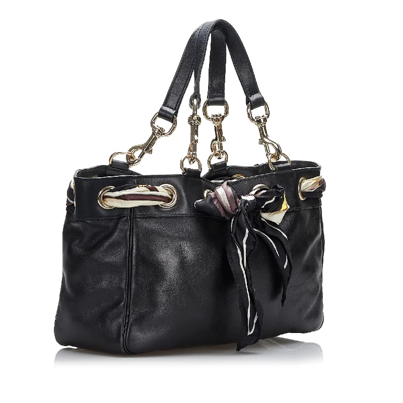 Women Gucci bags with a chain - link trim and a leather bodyGucci Positano Scarf Bag (SHG-MkBvP2)