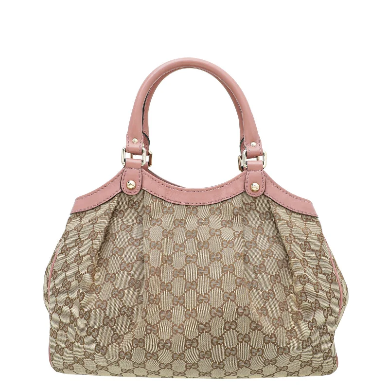 Women Gucci Sylvie bags with a crystal - embellished web stripeGucci Bicolor GG Sukey Medium Bag