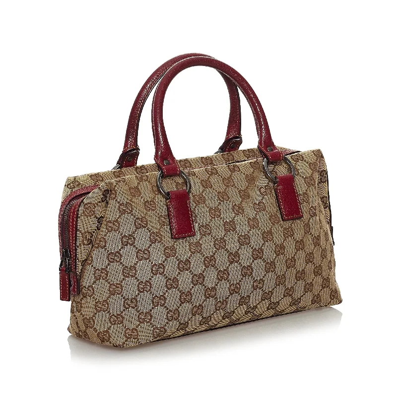 Gucci Marmont bags for women with gold - toned hardwareGucci GG Canvas Boston Bag (33372)