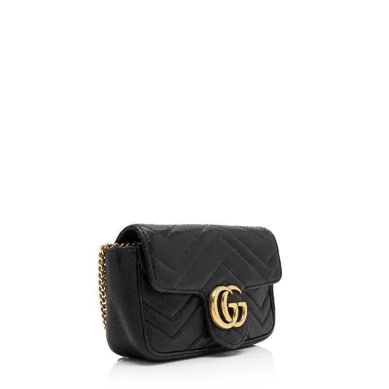 Gucci backpacks for women with a hidden back pocketGucci Matelasse Leather GG Marmont Super Mini Bag (SHF-PG5W8B)