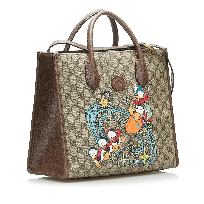 Women Gucci Sylvie bags with a leather - wrapped handleGucci x Disney Small GG Supreme Donald Duck Satchel (SHG-18nIFQ)