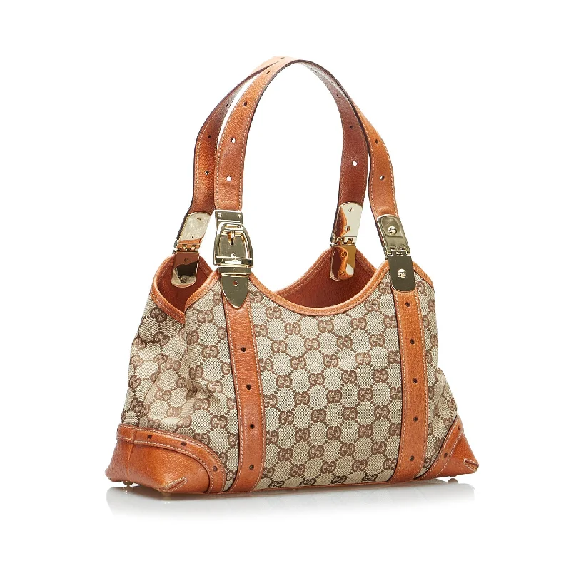 Women Gucci Sylvie bags with a detachable ribbon detailGucci GG Canvas Shoulder Bag (SHG-ZvPrzg)