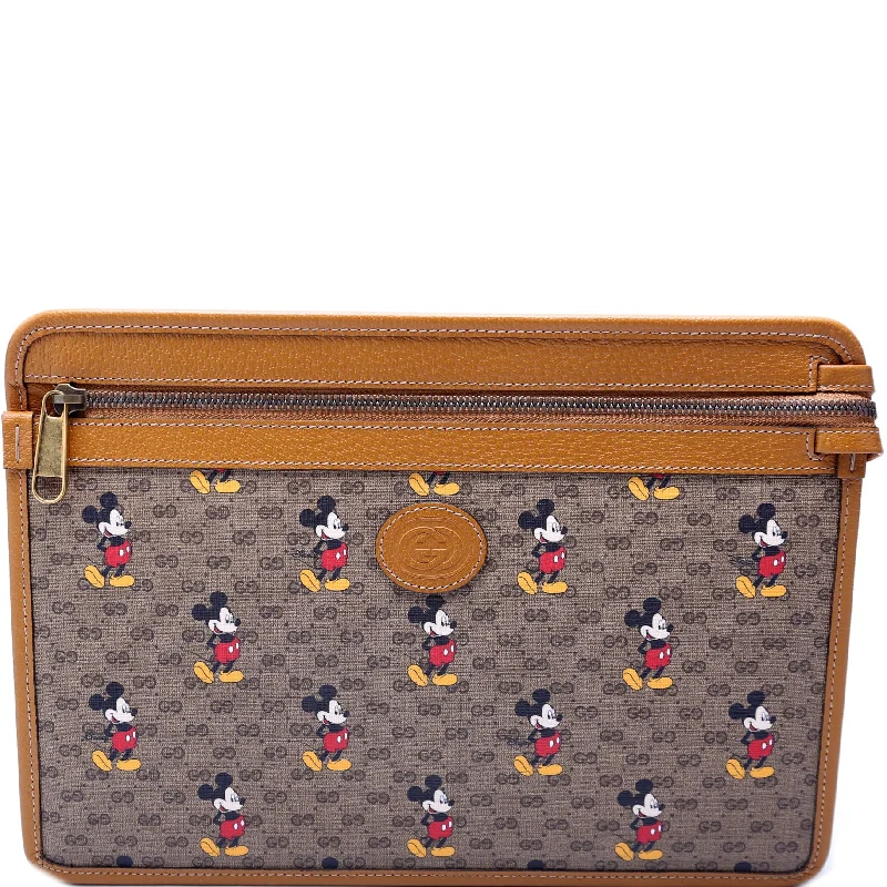 Medium - sized Women Gucci handbags for everyday useGucci X Disney GG Supreme Mickey Mouse Zip Pouch