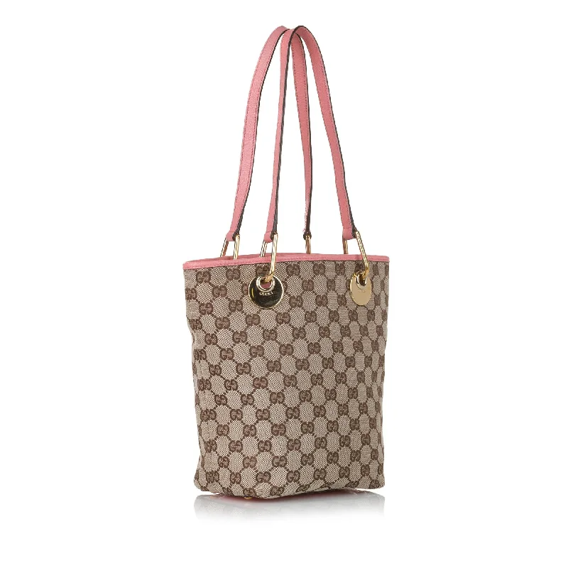 Women Gucci crossbody bags with a woven leather strapGucci GG Canvas Eclipse Tote Bag (32428)