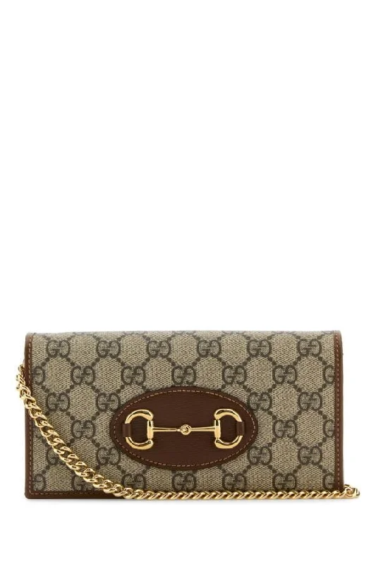 Ladies Gucci Dionysus bags with a chain - link shoulder strapGucci Woman Gg Supreme Fabric And Leather Horsebit 1955 Wallet