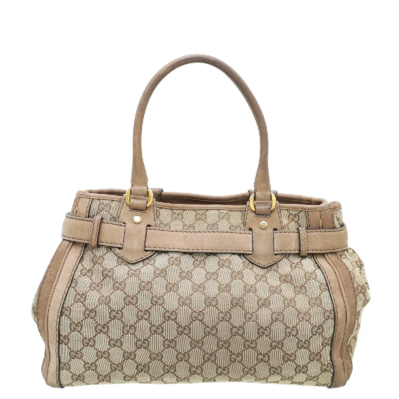 Ladies Gucci shoulder bags with a single - handle designGucci Bicolor GG Running Tote Bag