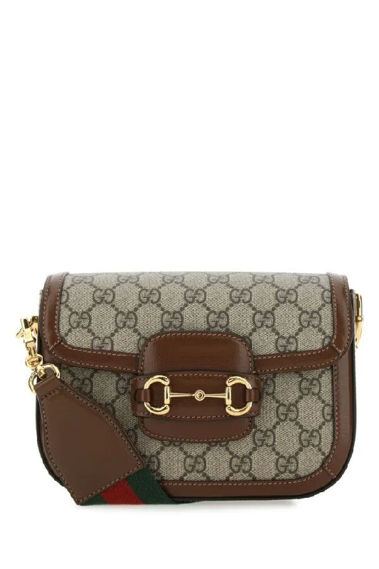 Gucci backpacks for women with a padded laptop compartmentGucci Woman Gg Supreme Fabric And Leather Mini Horsebit 1955 Crossbody Bag