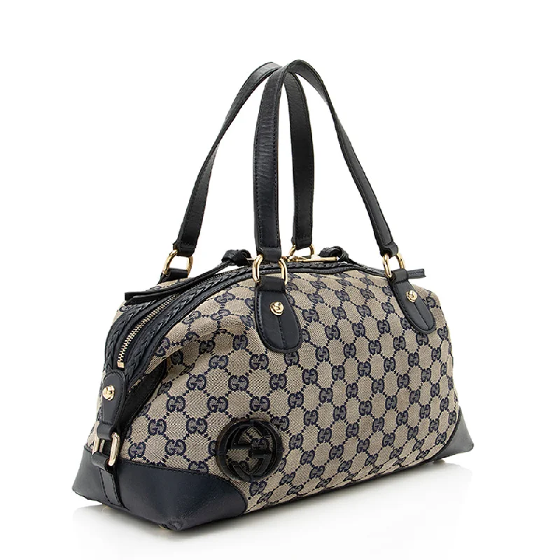 Gucci Marmont bags for women with quilted leather exteriorsGucci GG Canvas Brick Lane Boston Bag - FINAL SALE (SHF-19740)