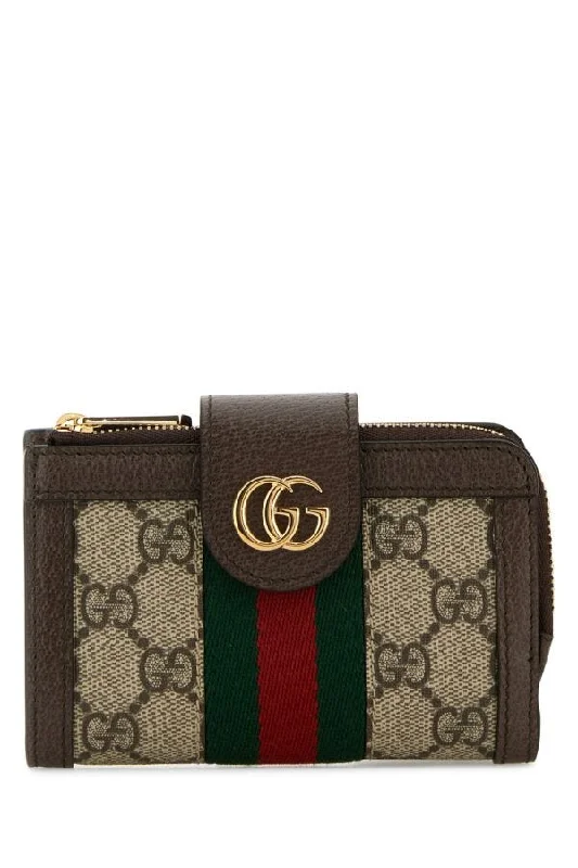 Women Gucci bags with a zip - around closure for securityGucci Woman Gg Fabric Ophidia Wallet