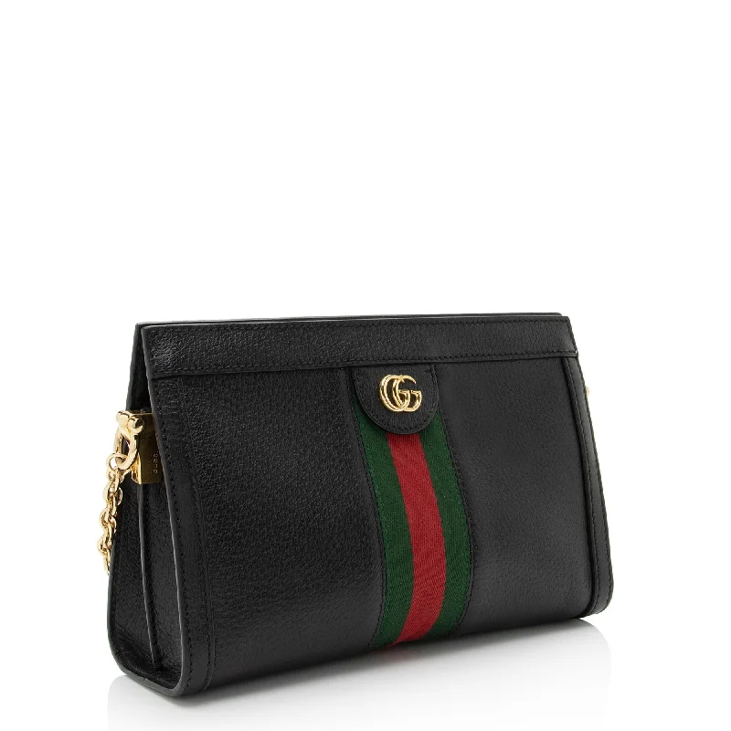 Women Gucci bags with a detachable mobile phone holderGucci Leather Ophidia Small Shoulder Bag (SHF-iVbdpr)