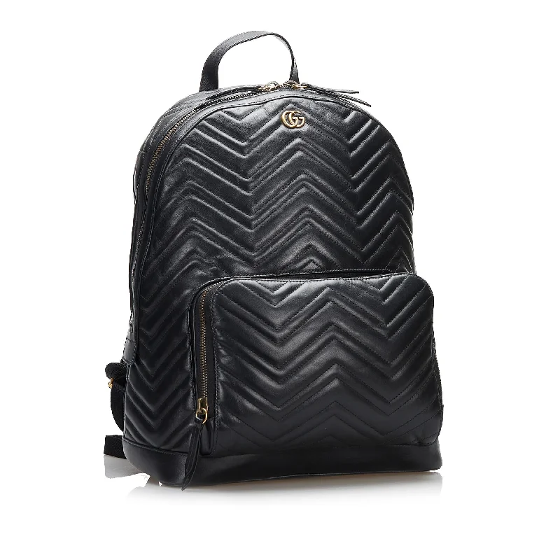 Gucci handbags for women with a beaded trimGucci GG Marmont Backpack (SHG-dR41lk)