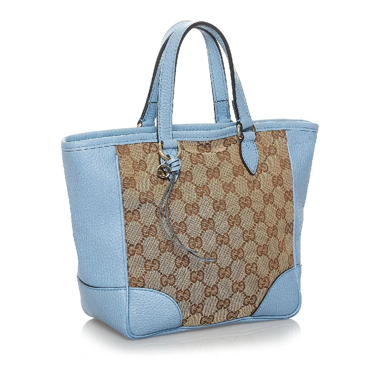 Women Gucci Sylvie bags featuring the signature web stripeGucci GG Canvas Bree Leather Satchel (34176)