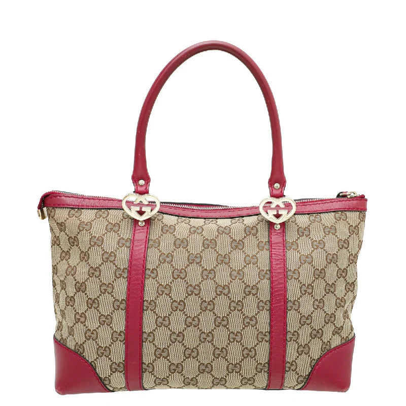 Women Gucci bags with a detachable mirror insideGucci Bicolor GG Heart Bag