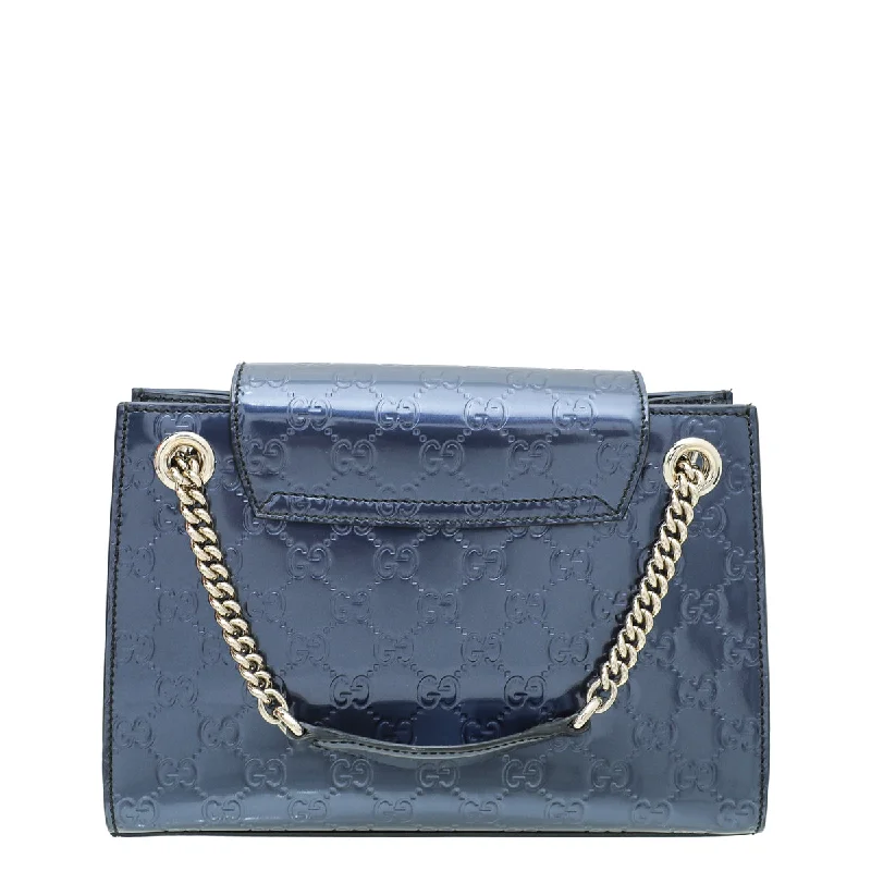 Gucci crossbody bags for women with adjustable leather strapsGucci Navy Blue GG Guccissima Emily Small Bag