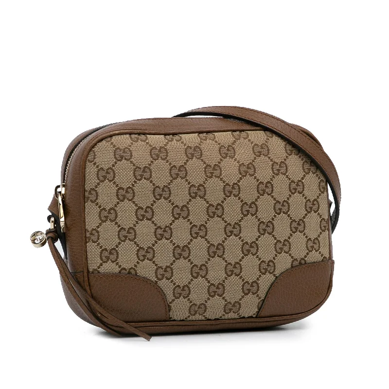 Women Gucci bags with a front - flap pocket for quick - access itemsGucci GG Canvas Bree Crossbody (B1VoWA)