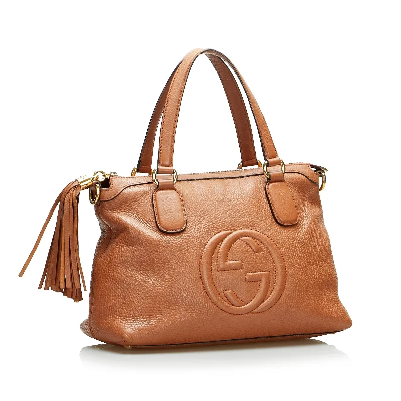 Gucci tote bags for women with a double - handle designGucci Small Soho Working Satchel (SHG-IfRROY)