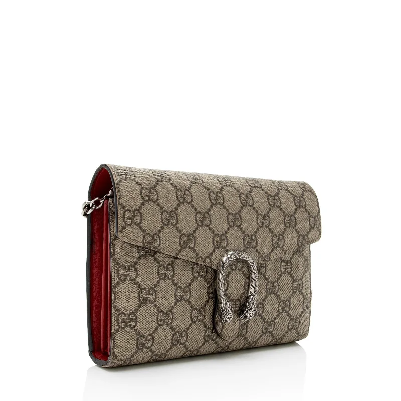 Ladies Gucci Dionysus bags with a detachable shoulder strapGucci GG Supreme Dionysus Chain Wallet (SHF-xzCk0E)