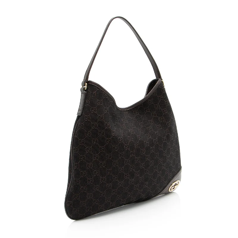 Medium - sized Women Gucci handbags for everyday useGucci GG Canvas Britt Medium Hobo (9NPGMO)