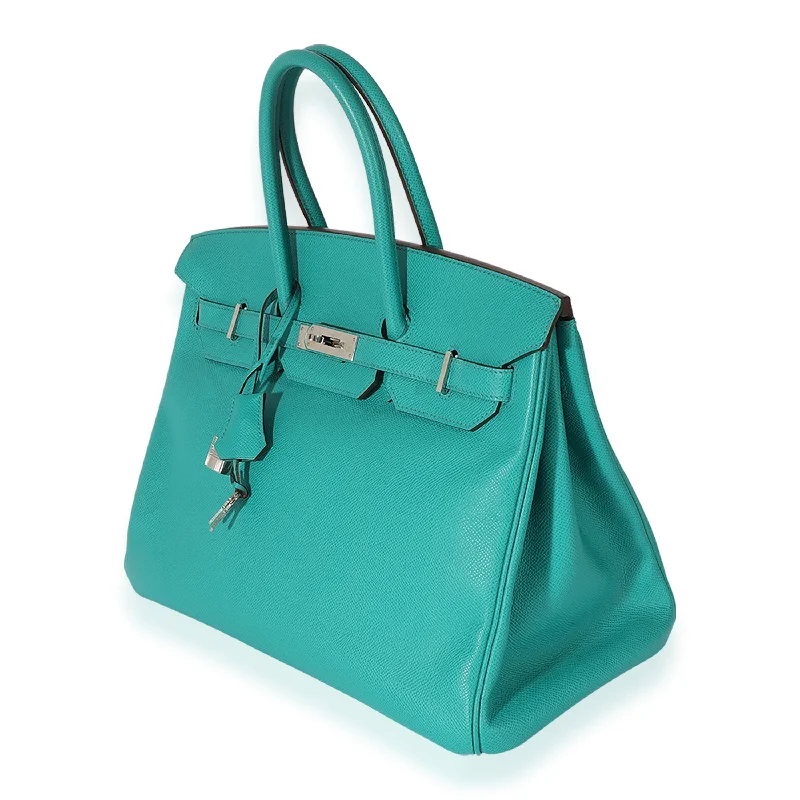 Hermes Birkin Bags with a Pebbled Leather Texture for a Rugged yet Elegant AppealHermes Epsom Vert Verone Birkin 35