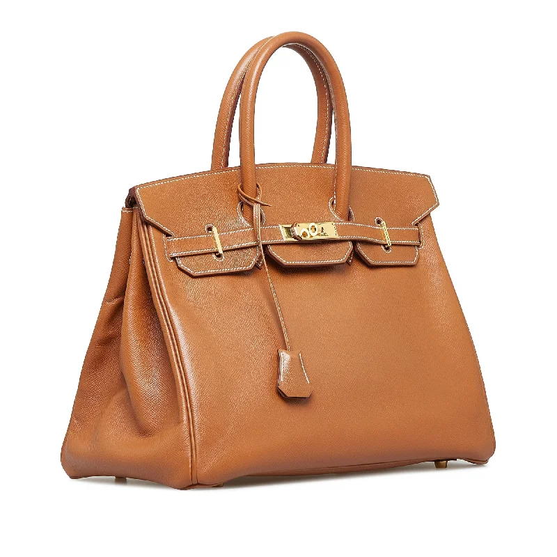 Hermes Birkin Bags with a Detachable Keychain HolderHermes Birkin 35 Brown Courchevel Gold