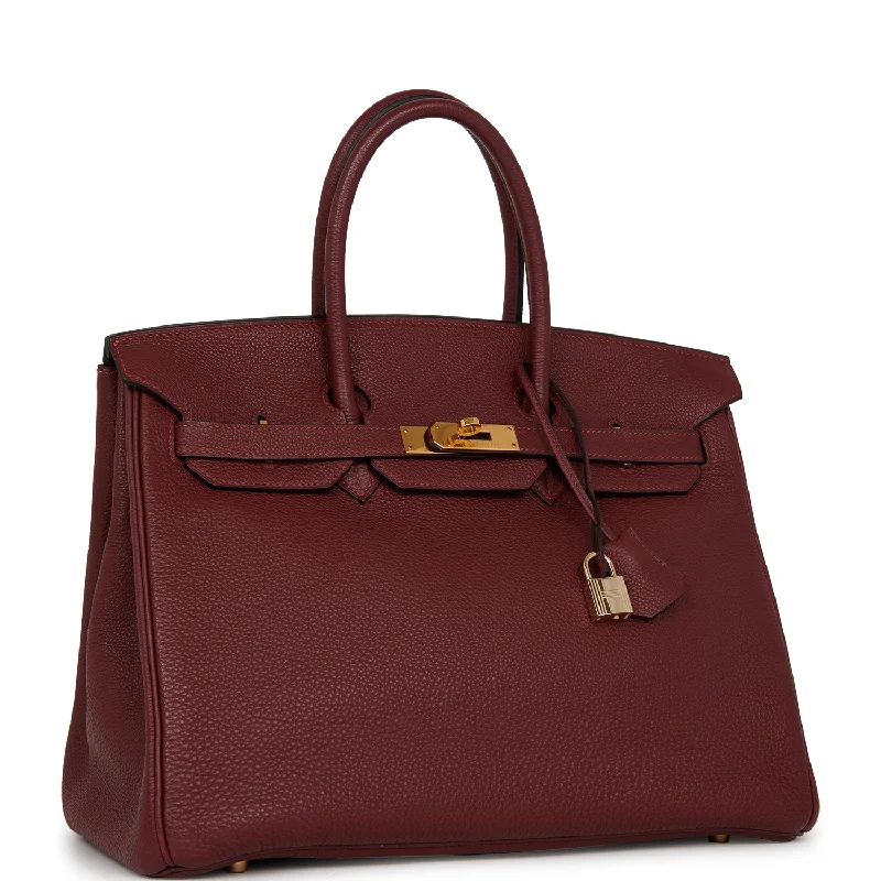 Hermes Birkin Bags in a Shiny Patent Leather Finish for a Glossy LookHermes Birkin 35 Rouge H Togo Gold Hardware Deposit