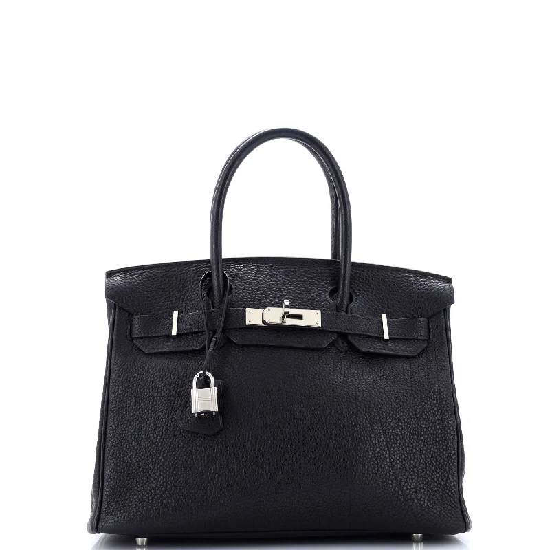 Hermes Birkin Bags in a Neutral Taupe Color for VersatilityBirkin Handbag Noir Togo with Palladium Hardware 30