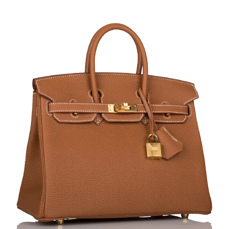 Hermes Birkin Bags with a Textured Taurillon Clemence LeatherHermes Birkin 25 Gold Togo Gold Hardware